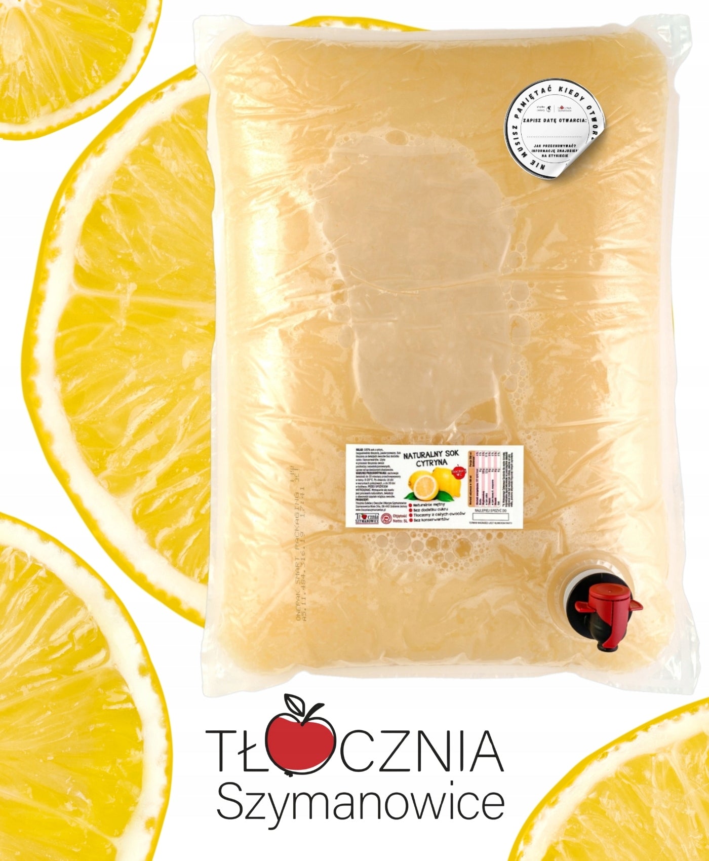 LEMON JUICE PRESSED 100% NFC Natural LEMON JUICE FOR CHILDREN 5 Liters Manufacturer code TS-CYTRYNA100-5L