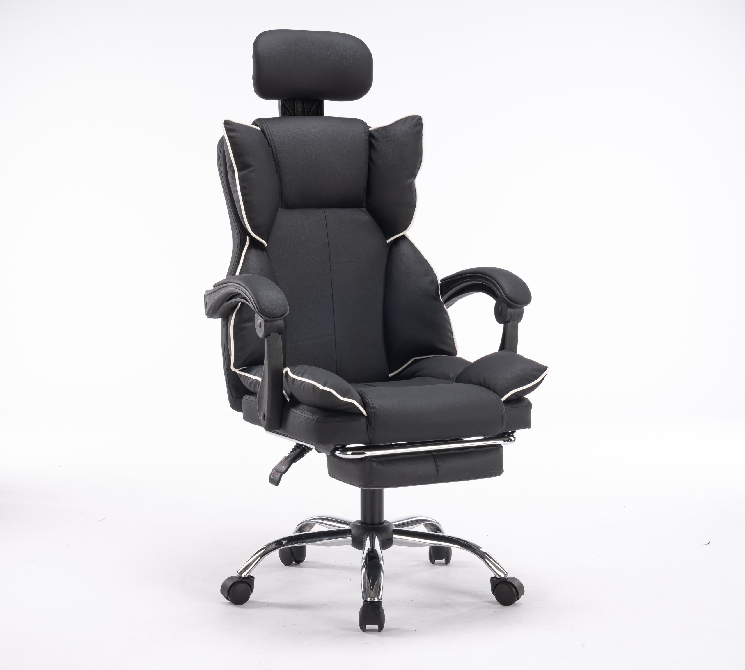 LEON swivel office chair comfortable ergonomic chair footrest black