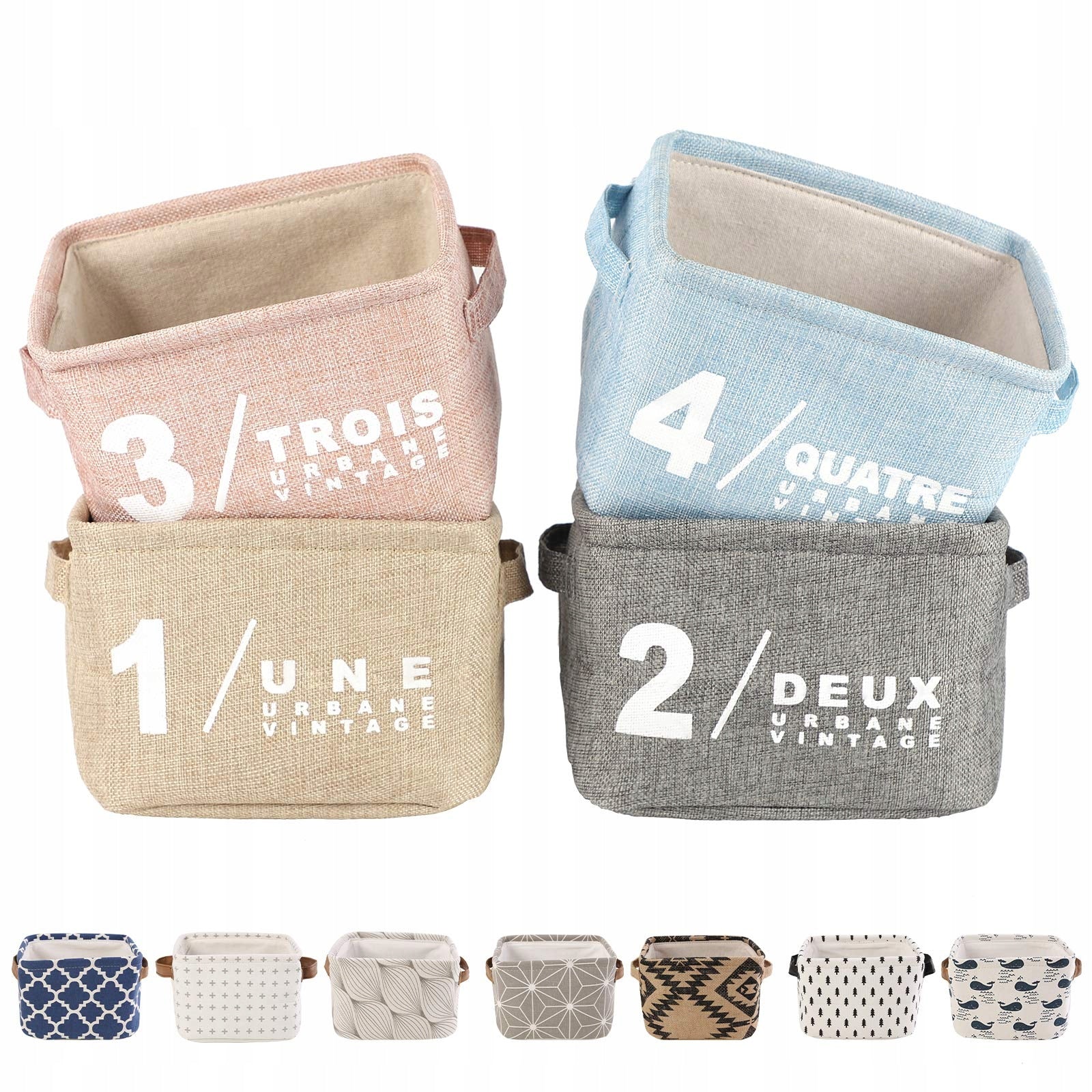 LESSMO Storage Baskets Set of 4 with Handle