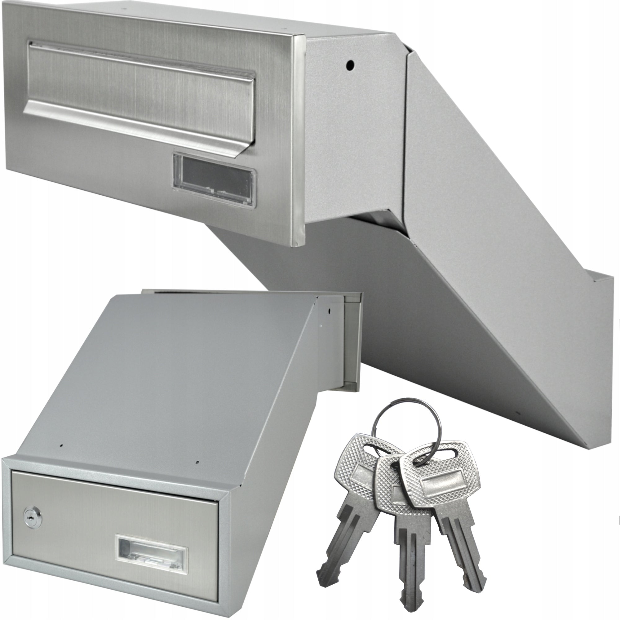 LETTER BOX FOR BUILDING INTO THE WALL, STAINLESS STEEL INOX, PASS-THROUGH