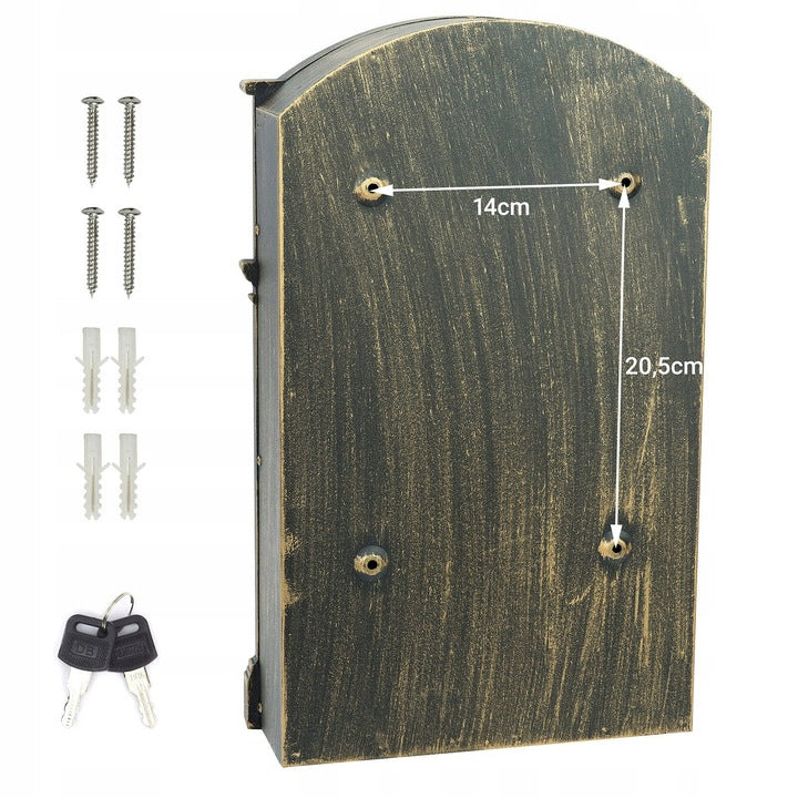 LETTER BOX NEWSPAPERS POSTAL ITALIAN A4 GOLD LARGE RETRO Product width 25.5 cm