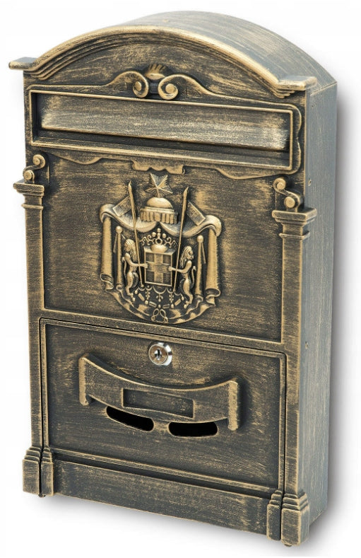 LETTER BOX NEWSPAPERS POSTAL ITALIAN A4 GOLD LARGE RETRO