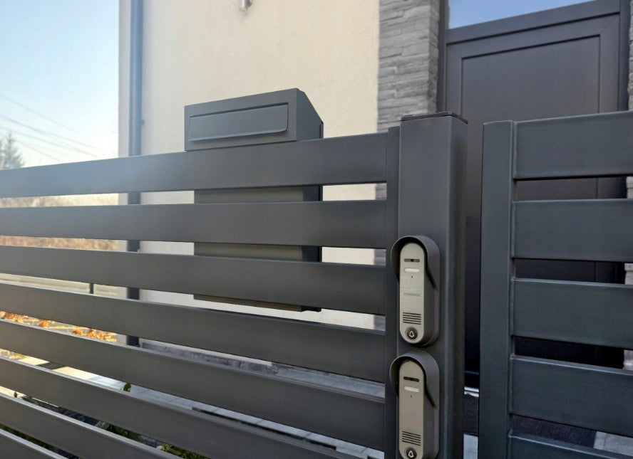 LETTERBOX FOR FENCE STEEL ANTHRACITE MATT 3 KEYS Brand Handmet