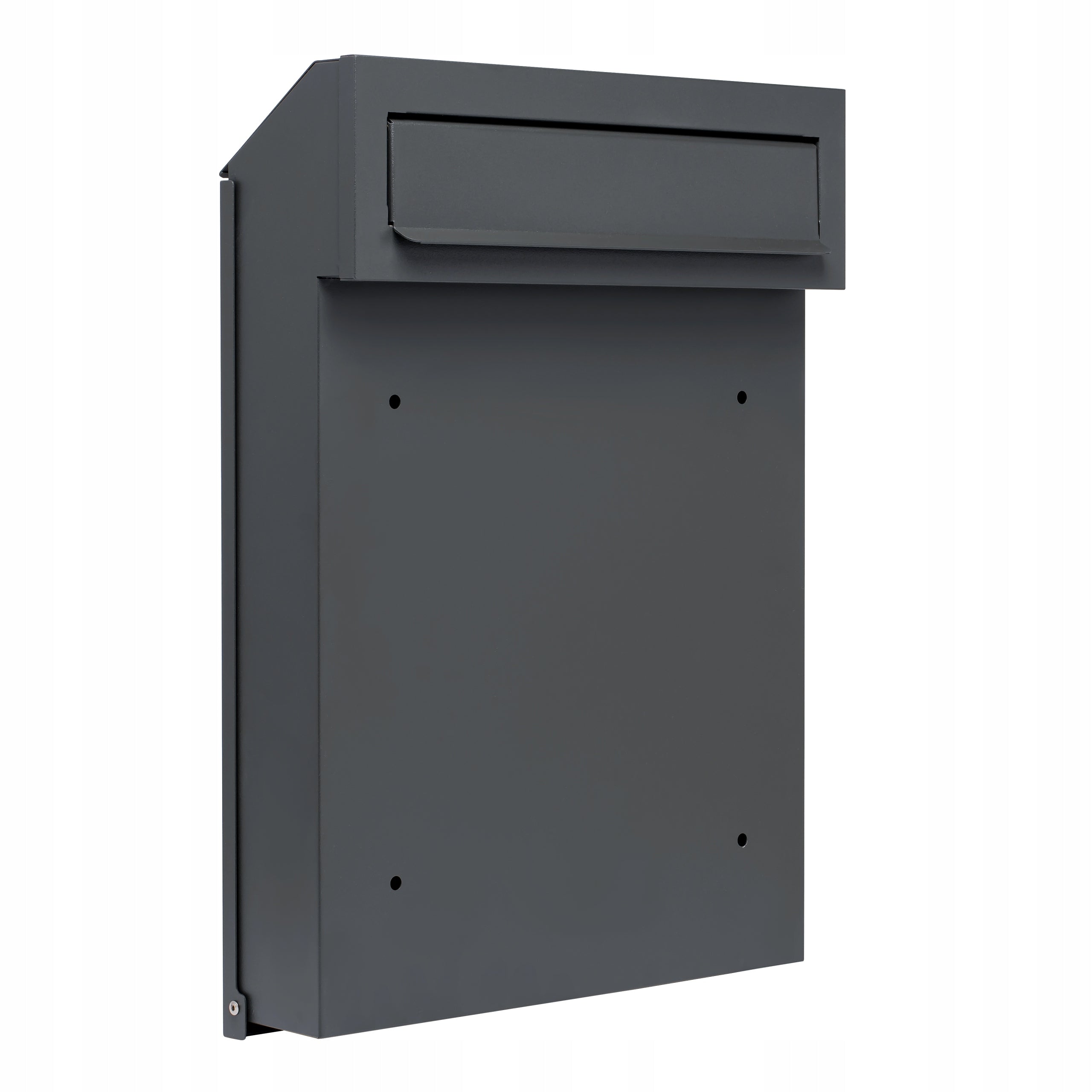 LETTERBOX FOR FENCE STEEL ANTHRACITE MATT 3 KEYS Color gray