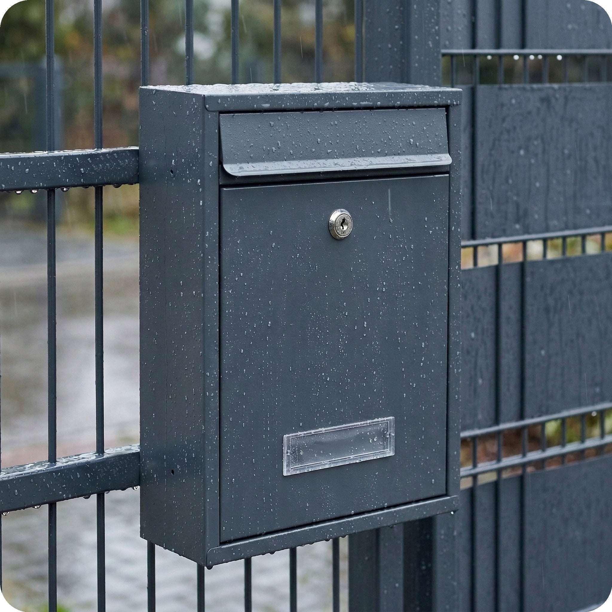 LETTERBOX MAILBOX FOR HOME STEEL LARGE ANTHRACITE Packaging status original