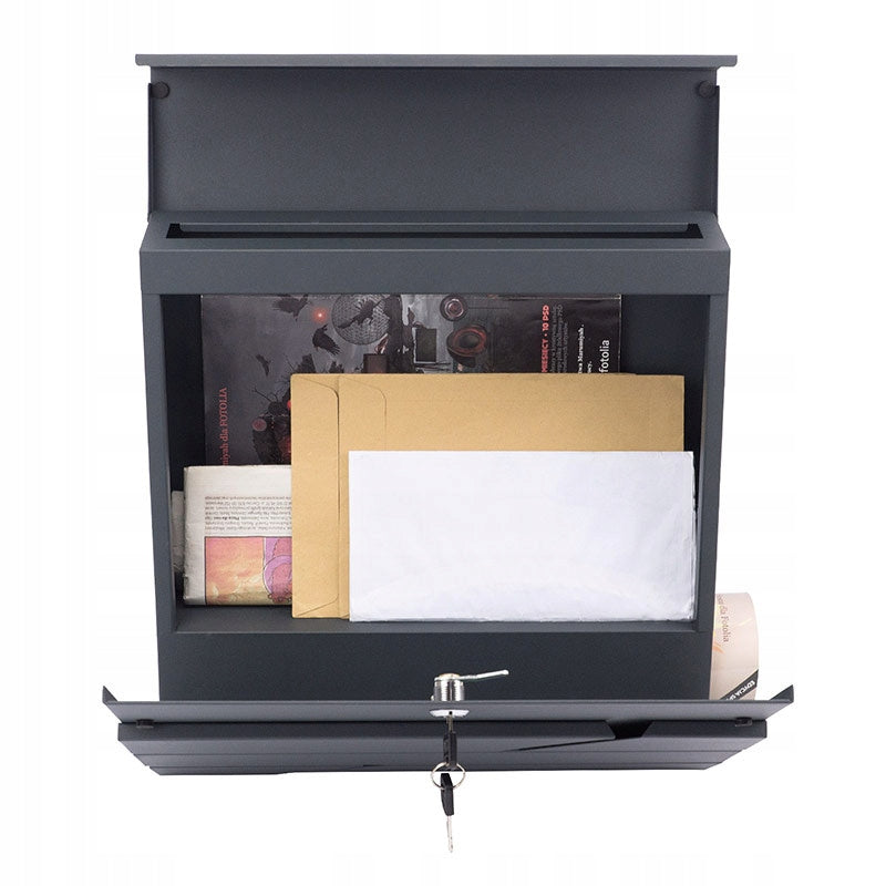 LETTERBOX WITH HOUSE NUMBER INSCRIPTION PRINT UV ANTHRACITE Color gray