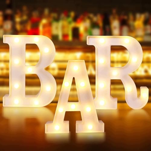 LETTERS BAR LED ILLUMINATED NEON FOR BAR HOUSE PARTY DECORATION 3 PCS Brand no brand