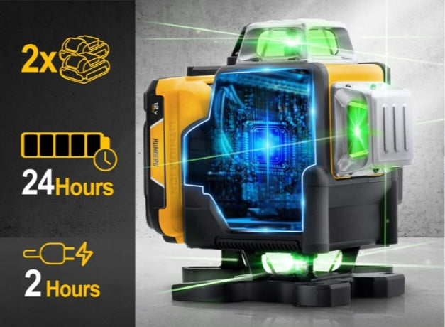 LEVEL LASER 4D Humberg 50m Green Laser 16 Lines Set + Suitcase Laser color green