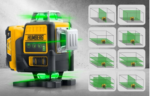 LEVEL LASER 4D Humberg 50m Green Laser 16 Lines Set + Suitcase Packaging status original