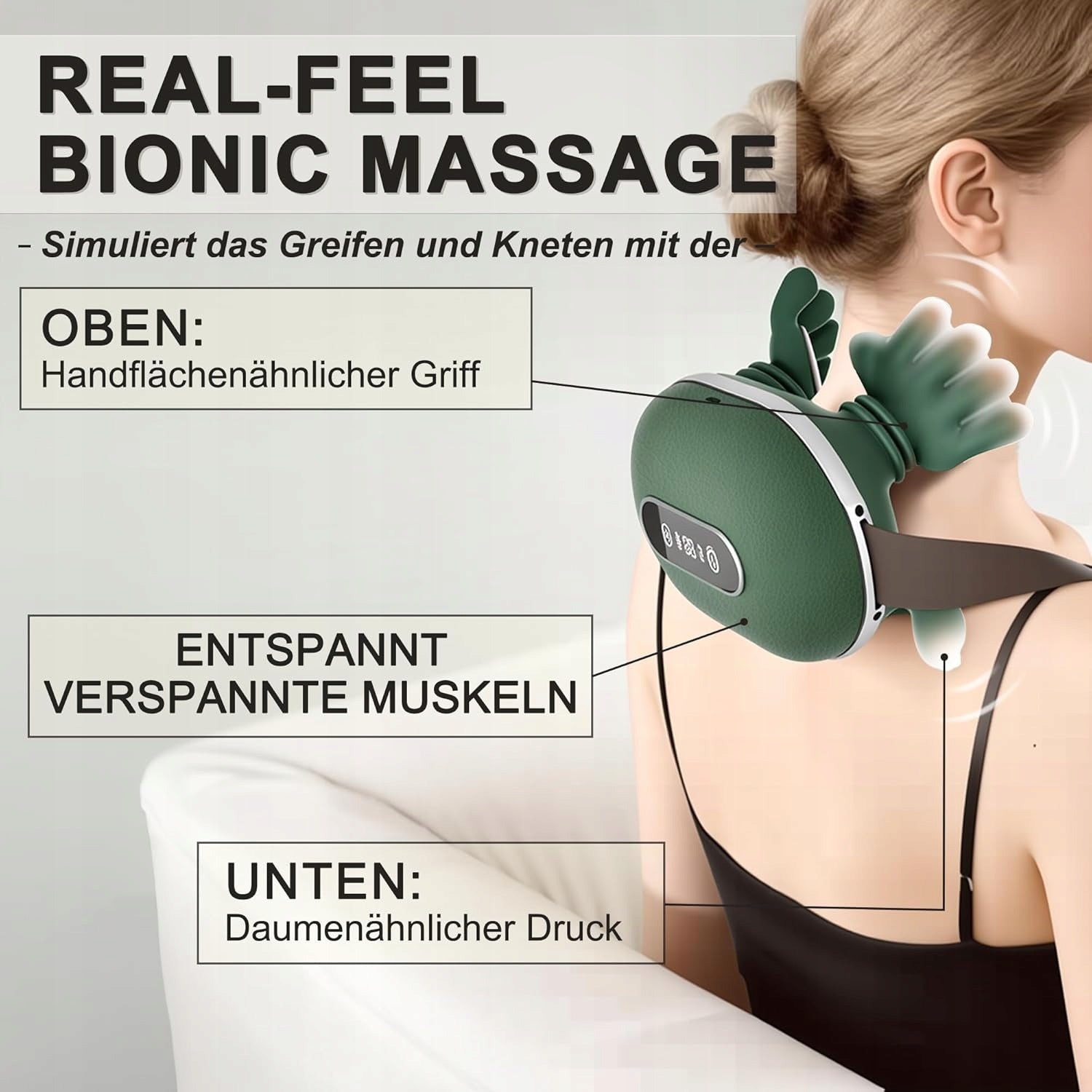 LEWGEE GZ00853 neck massager 4D heating 40/45°C green Packaging status original