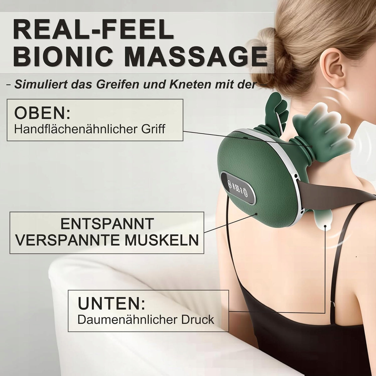 LEWGEE GZ00853 neck massager 4D heating 40/45°C green Packaging status original