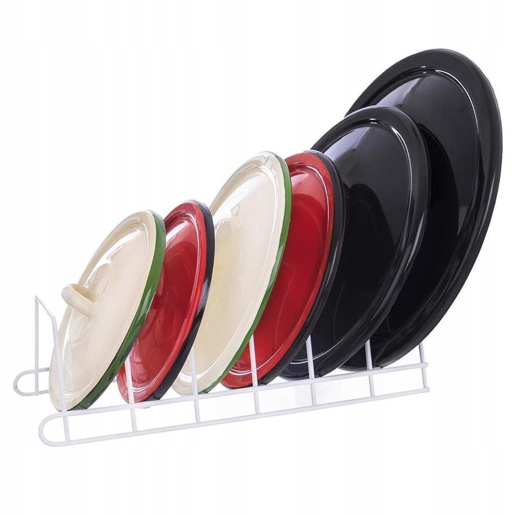 LID Stand PLATES Kitchen Organizer White Metal for Drawer Cabinet Product width 17 cm