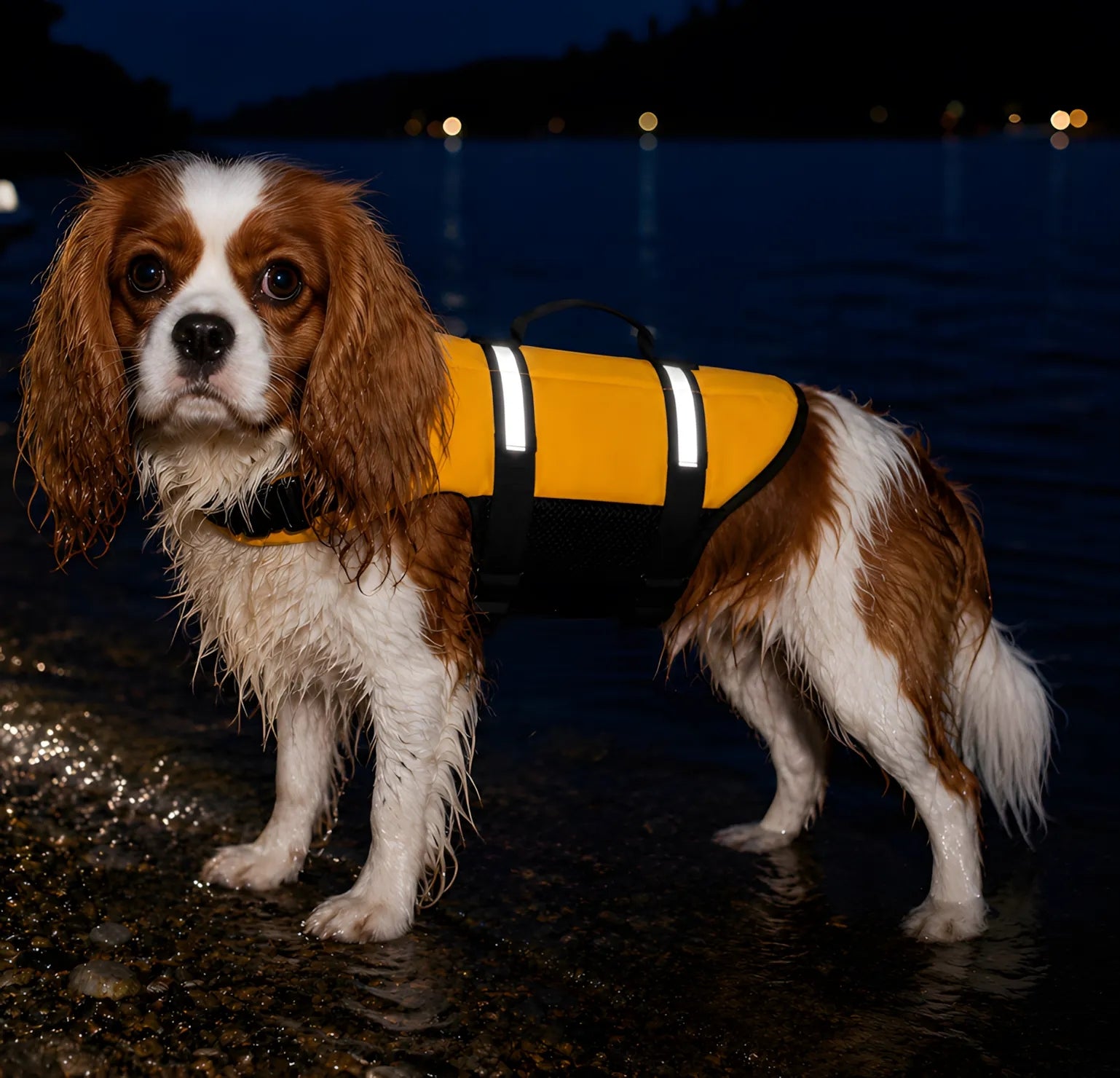 LIFE JACKET 63 CM FOR DOG LIFE VEST SWIMMING M YELLOW REFLECTIVE 7-10 KG For multipurpose