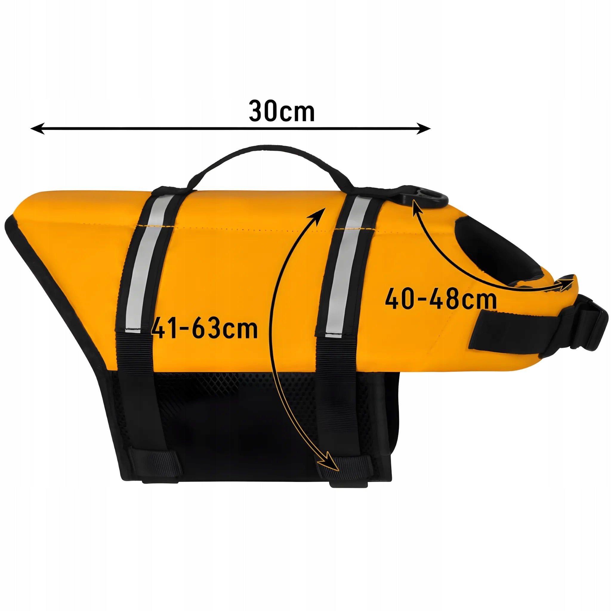 LIFE JACKET 63 CM FOR DOG LIFE VEST SWIMMING M YELLOW REFLECTIVE 7-10 KG Packaging status original
