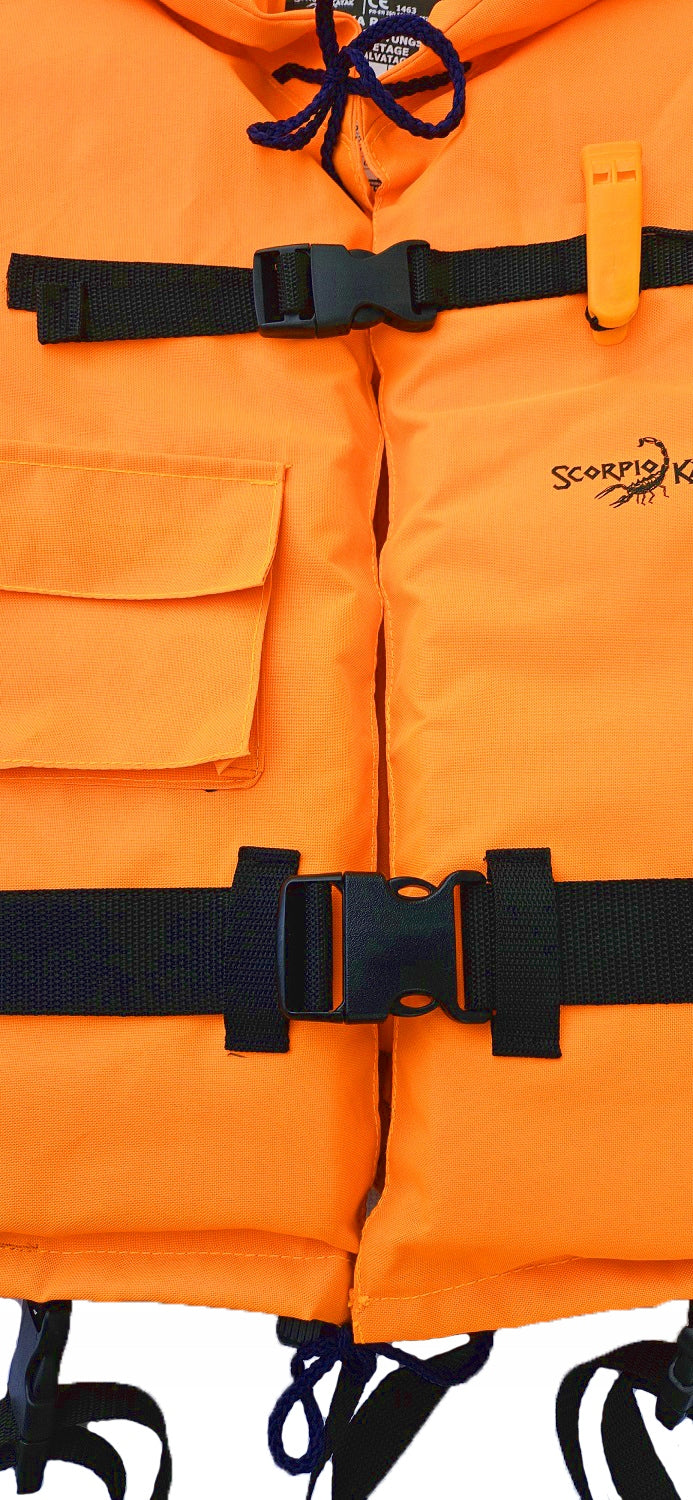 LIFE JACKET FOR WATER LIFE VEST FOR KAYAK BOAT WHISTLE M 50-60KG 70N Model RATUNKOWA