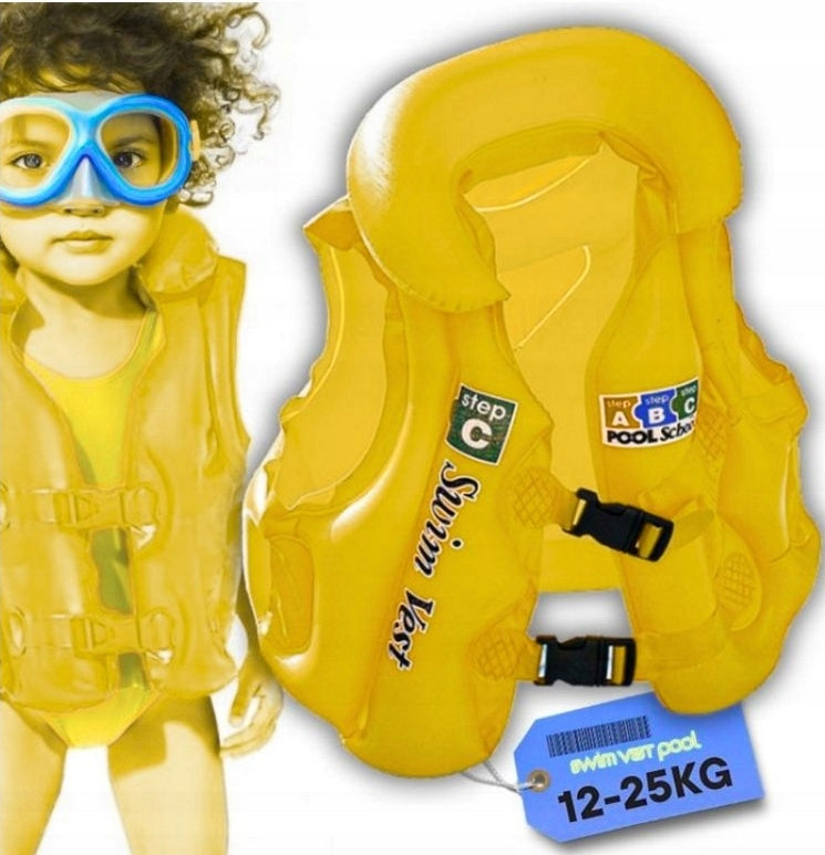 LIFE VEST INFLATABLE VEST FOR CHILDREN LEARNING TO SWIM 12-25kg COLORS Kind other