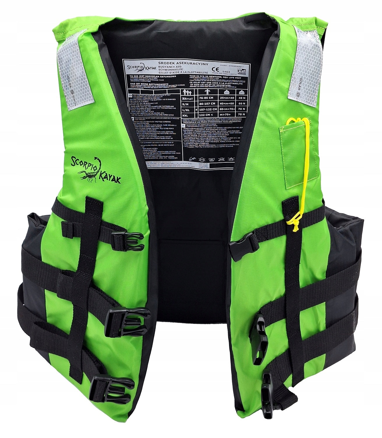 LIFE VEST KAYAK SAFETY VEST BOARD SUP BOAT PONTOON SCOOTER S/M Model SCORPIO NEW ZIELONA