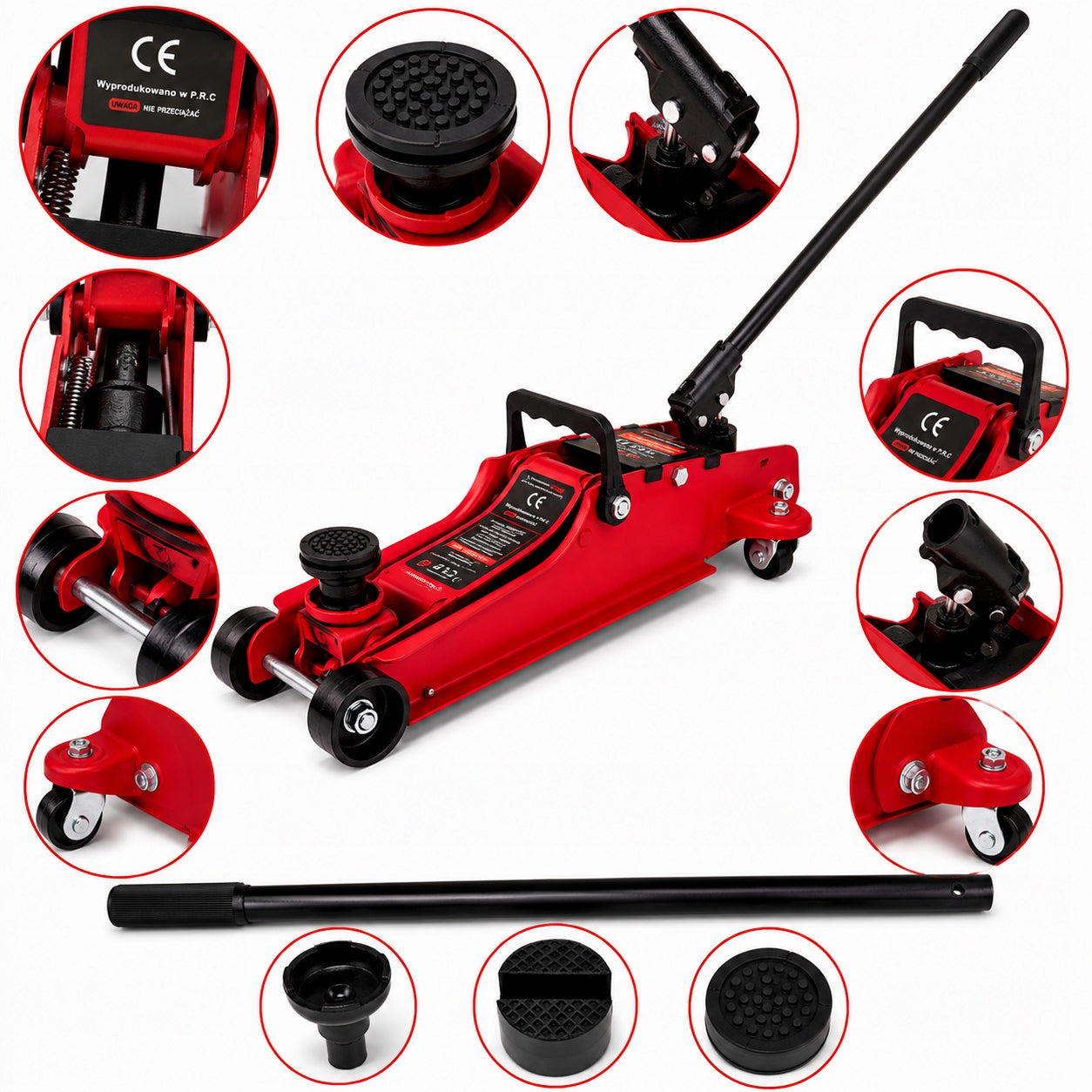 LIFT FROG LOW PROFILE JACK 3T RUBBER X2 INCREASE 360° HANDLE 85-480