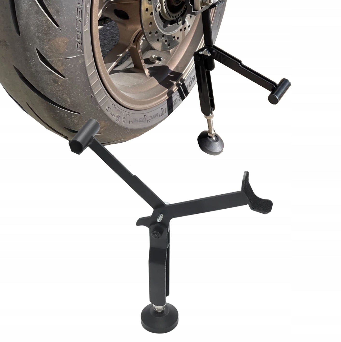 LIFT MOTORCYCLE RACK WHEEL SWING ARM CHAIN LUBRICATION FOLDING