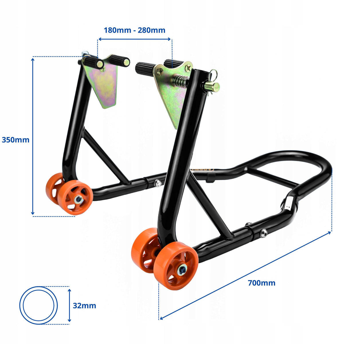 LIFT MOTORCYCLE STAND FOR REAR ROLLER V + FRONT FORK SET OF 2PCS Manufacturer code SN1705