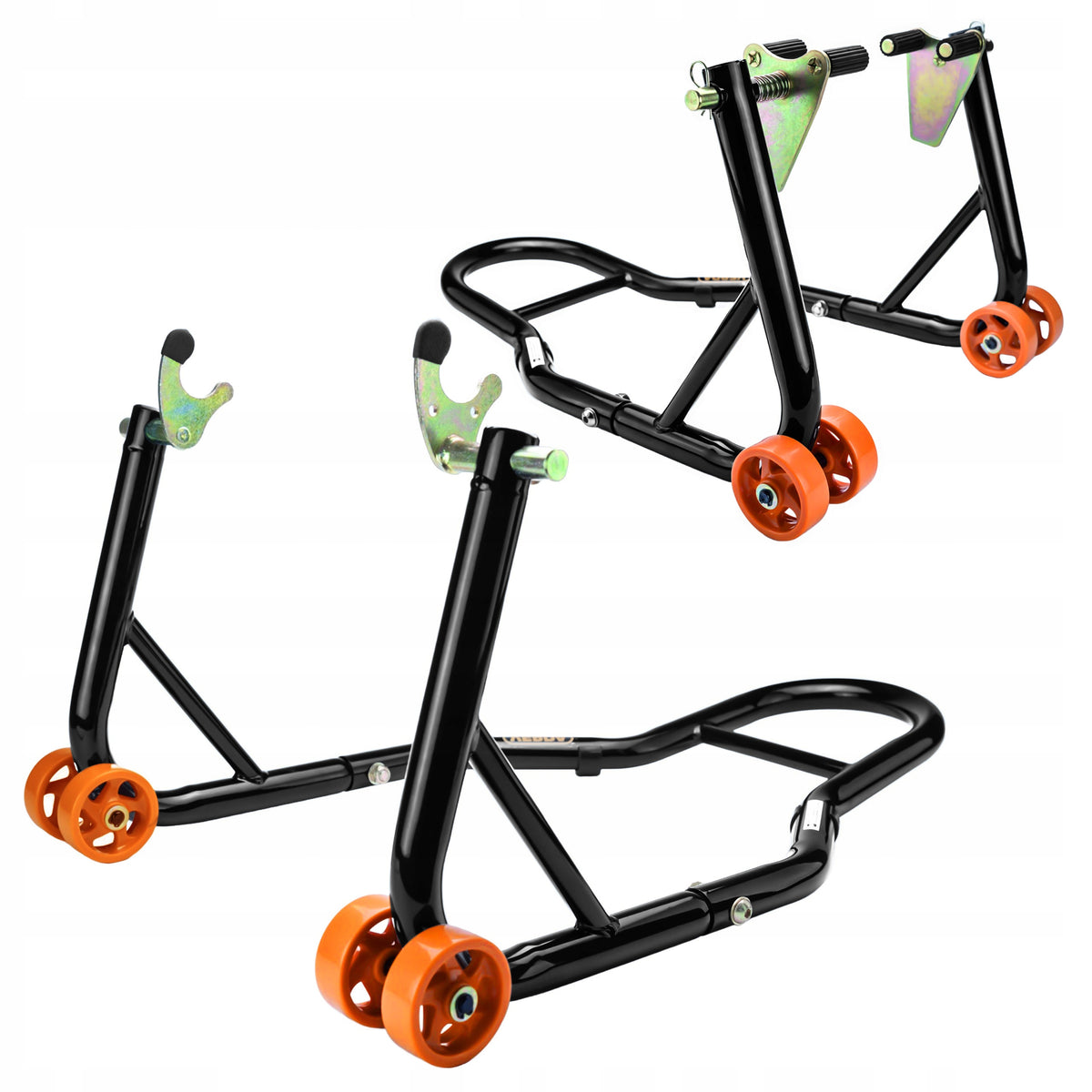 LIFT MOTORCYCLE STAND FOR REAR ROLLER V + FRONT FORK SET OF 2PCS