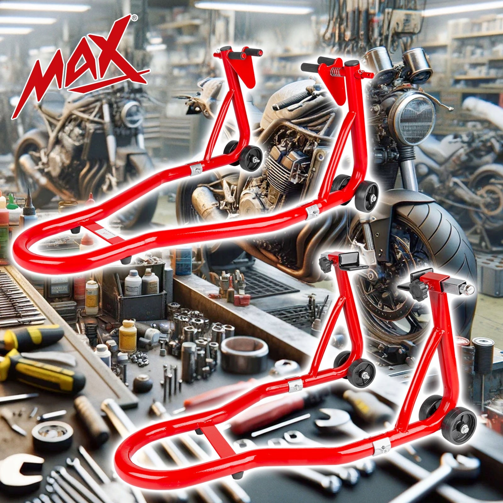 LIFT MOTORCYCLE STAND REAR FRONT OF THE MOTORCYCLE MOTOR FRONT REAR Manufacturer MAX