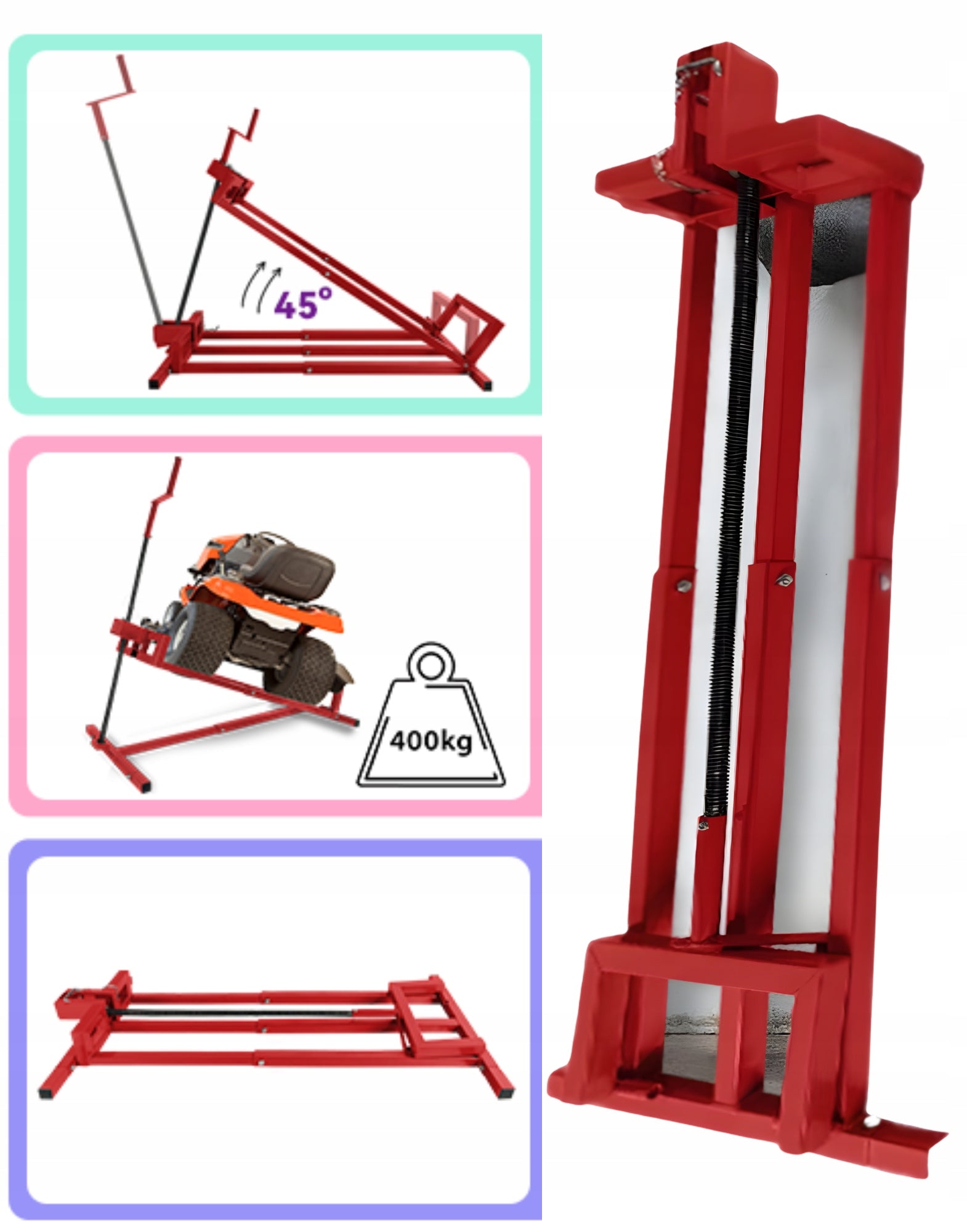 LIFT SERVICE JACK FOR QUAD MOWER TRACTOR UP TO 400KG SERVICE Manufacturer no brand