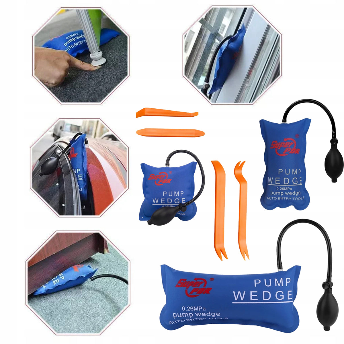LIFTS SPREADERS EXPANSION PILLOWS WEDGE 4x PULLERS 135 KG Minimum lifting height 6 mm