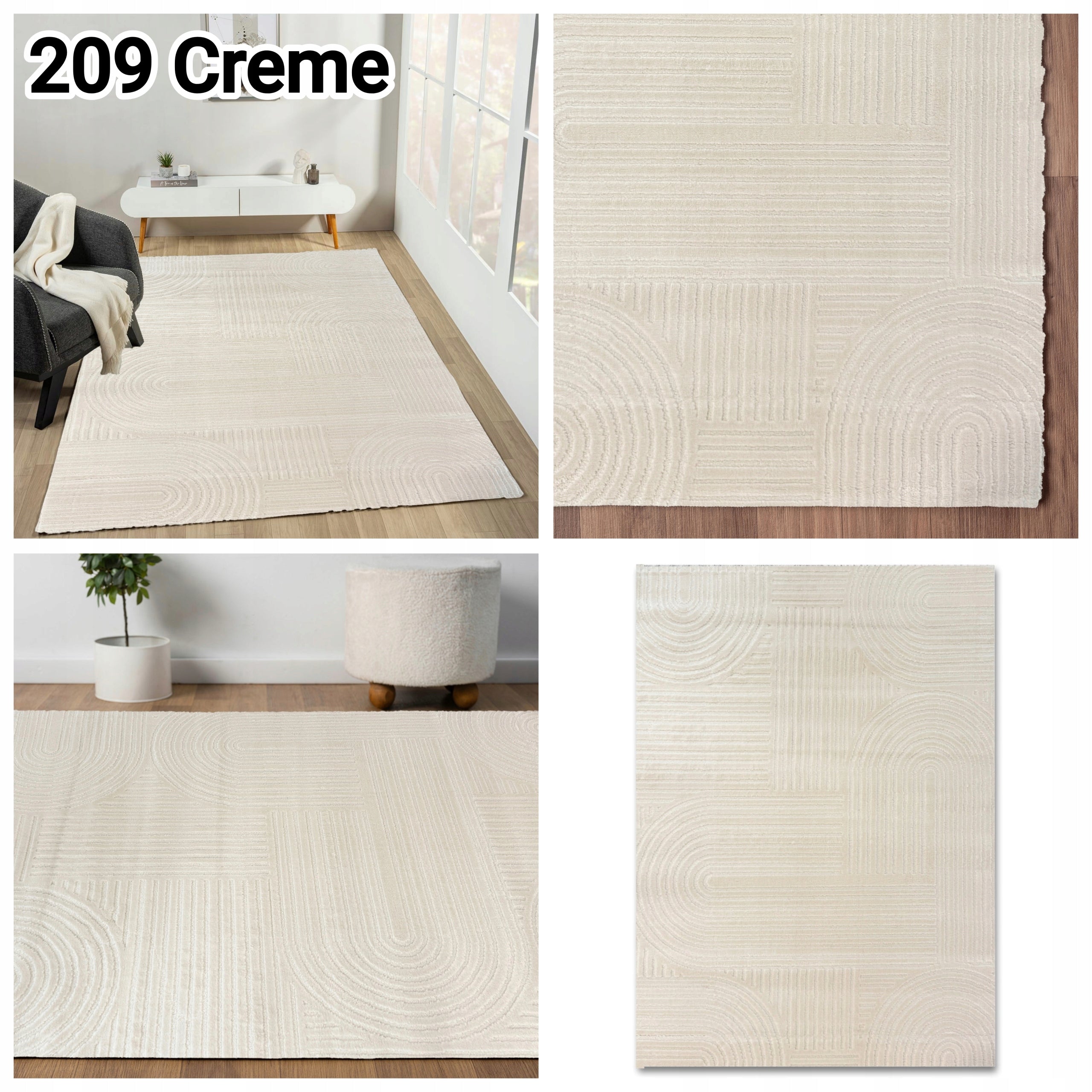 LIGHT CARPET 120X170 CM UNDER THE TABLE FOR THE LIVING ROOM SOFT HAIR MODERN STYLE Brand Sindbad