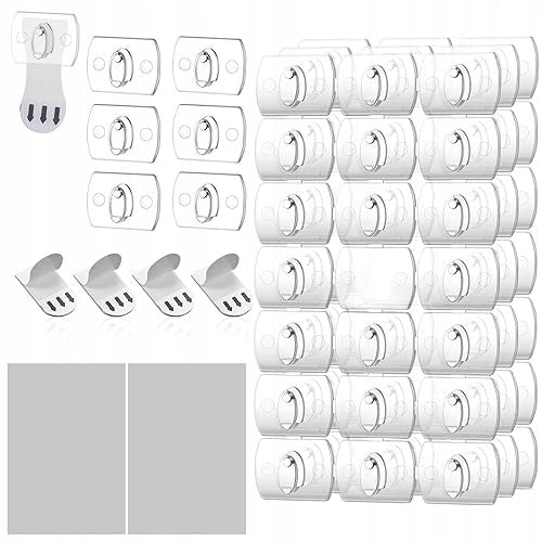 LIGHT CHAIN CLIPS TRANSPARENT 42 PCS ADHESIVE STRIPS