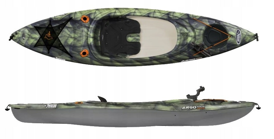 LIGHT TOURIST SINGLE KAYAK ARGO 100X FISHING ANGLER PELICAN