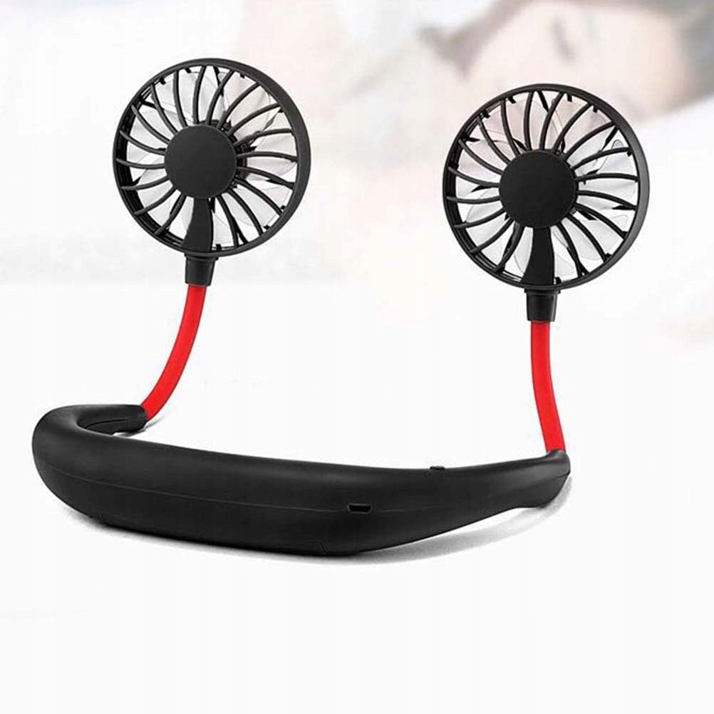 LIGHTWEIGHT BLACK PORTABLE NECK FAN WITH USB CHARGING Functions other