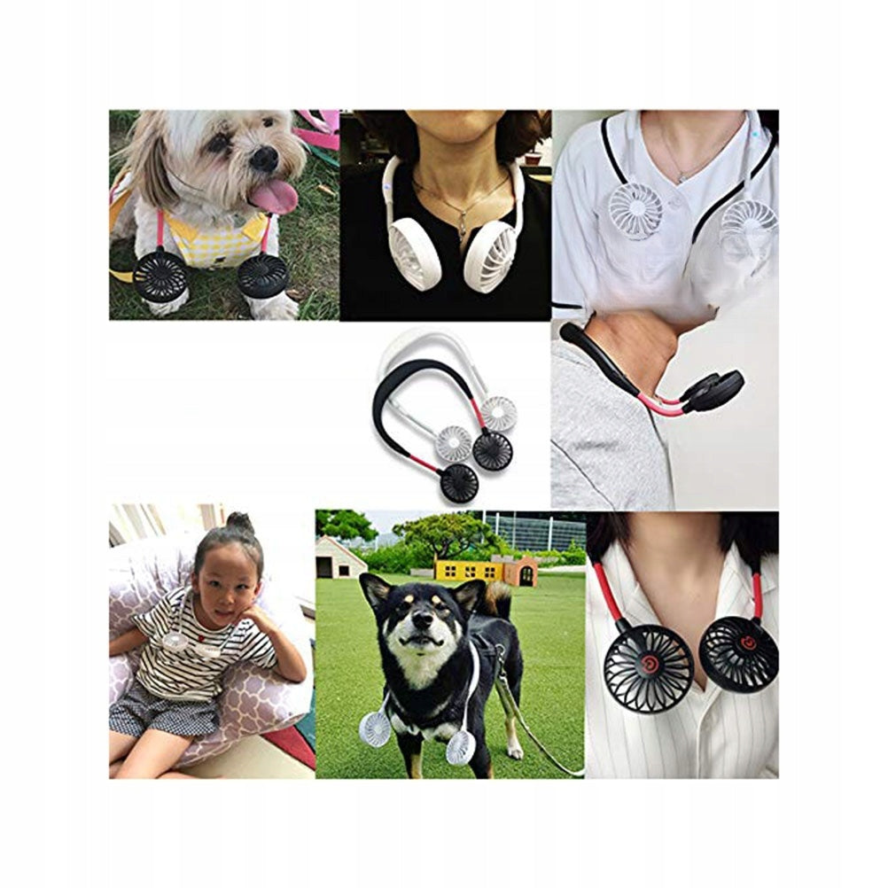 LIGHTWEIGHT BLACK PORTABLE NECK FAN WITH USB CHARGING Model 10666542