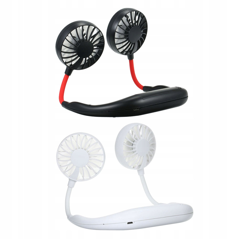 LIGHTWEIGHT BLACK PORTABLE NECK FAN WITH USB CHARGING Power supply mains