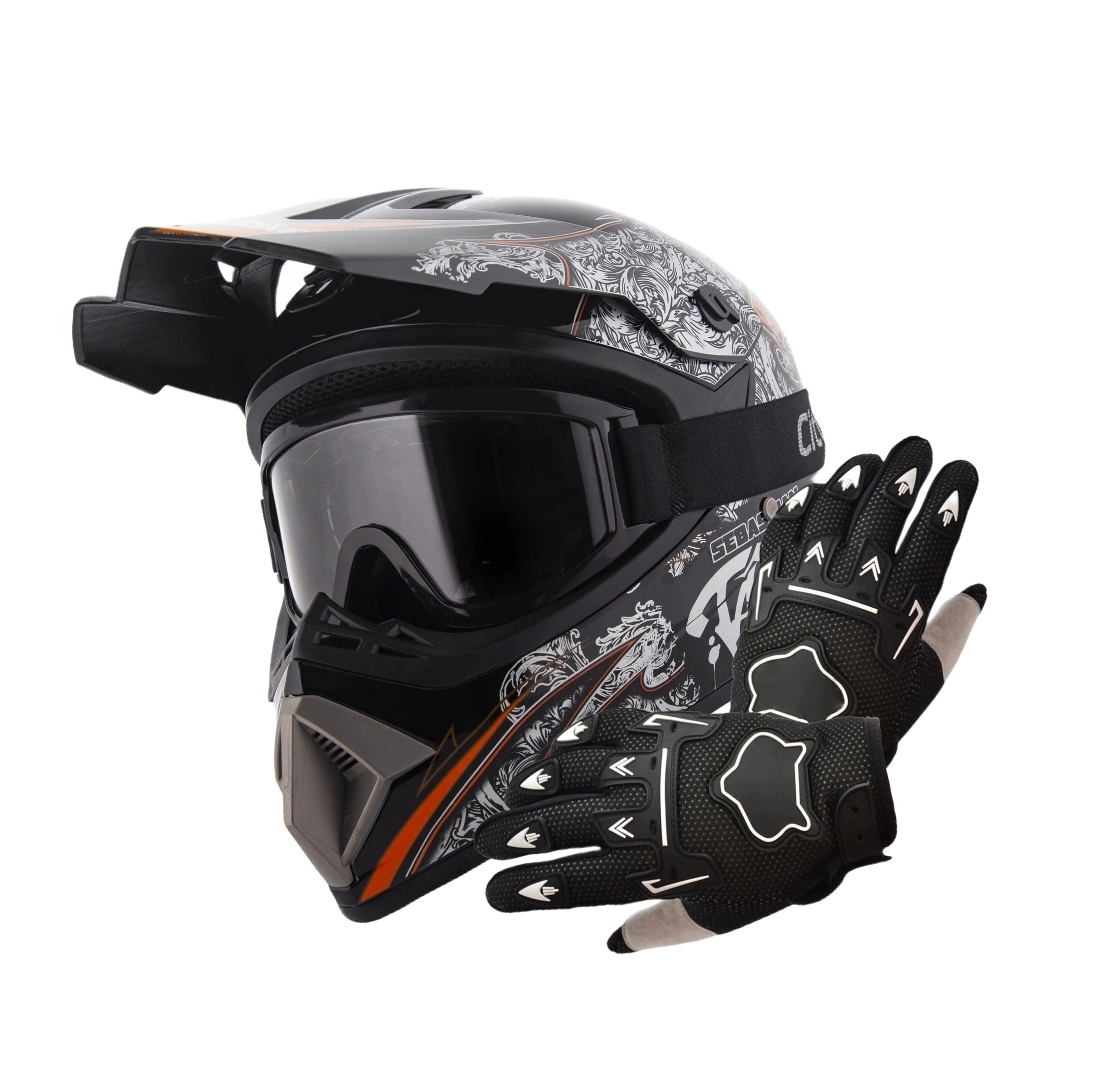 LIGHTWEIGHT CROSS HELMET GLOVES ENDURO GOGGLES QUAD S