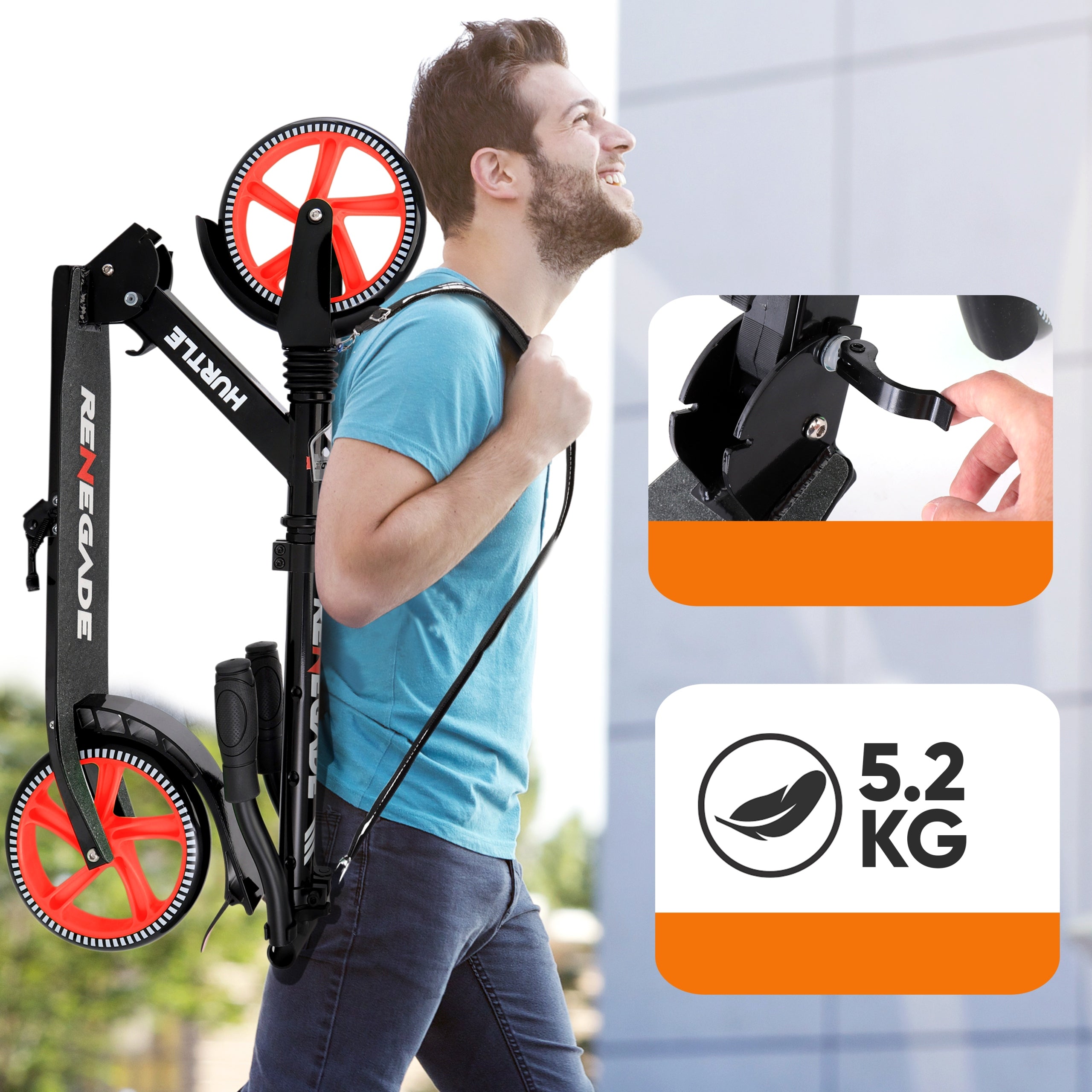LIGHTWEIGHT FOLDING SCOOTER WHOLESALE FOR TEENAGERS AND ADULTS BLACK Packaging status original