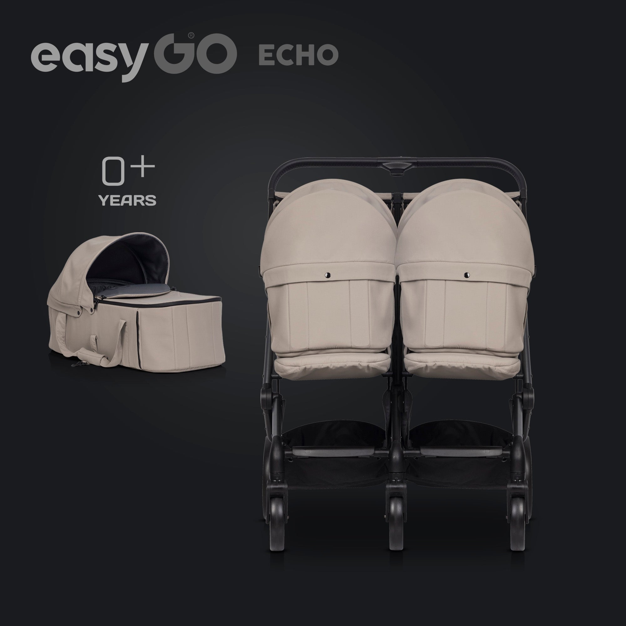 LIGHTWEIGHT SOFT GONDOLA BABY INSERT FOR STROLLER EASYGO ECHO SAVANA BEIGE EAN (GTIN) 5908214711116