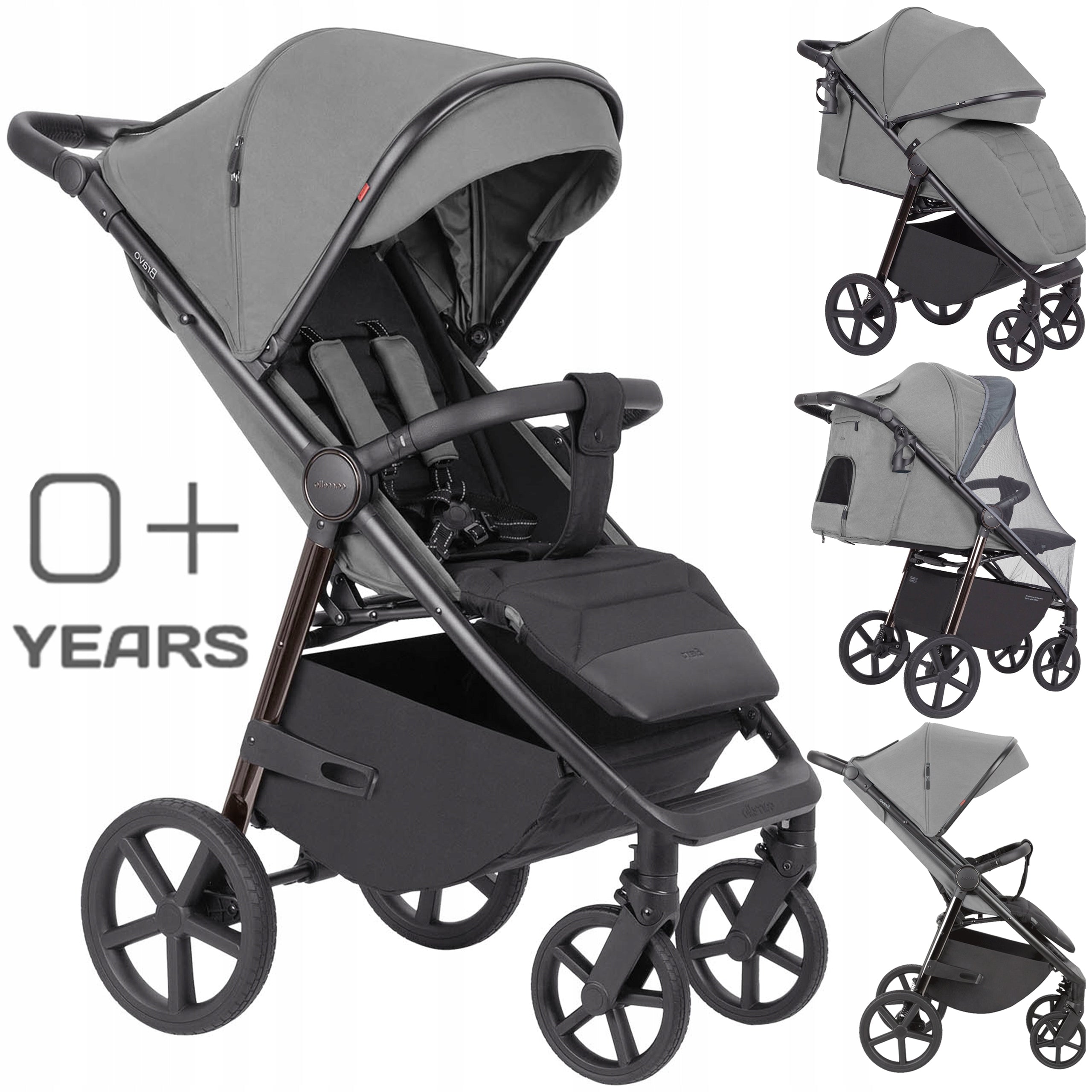 LIGHTWEIGHT STROLLER BRAVO PLUS LARGE WHEELS ACCESSORIES NEW 0-22