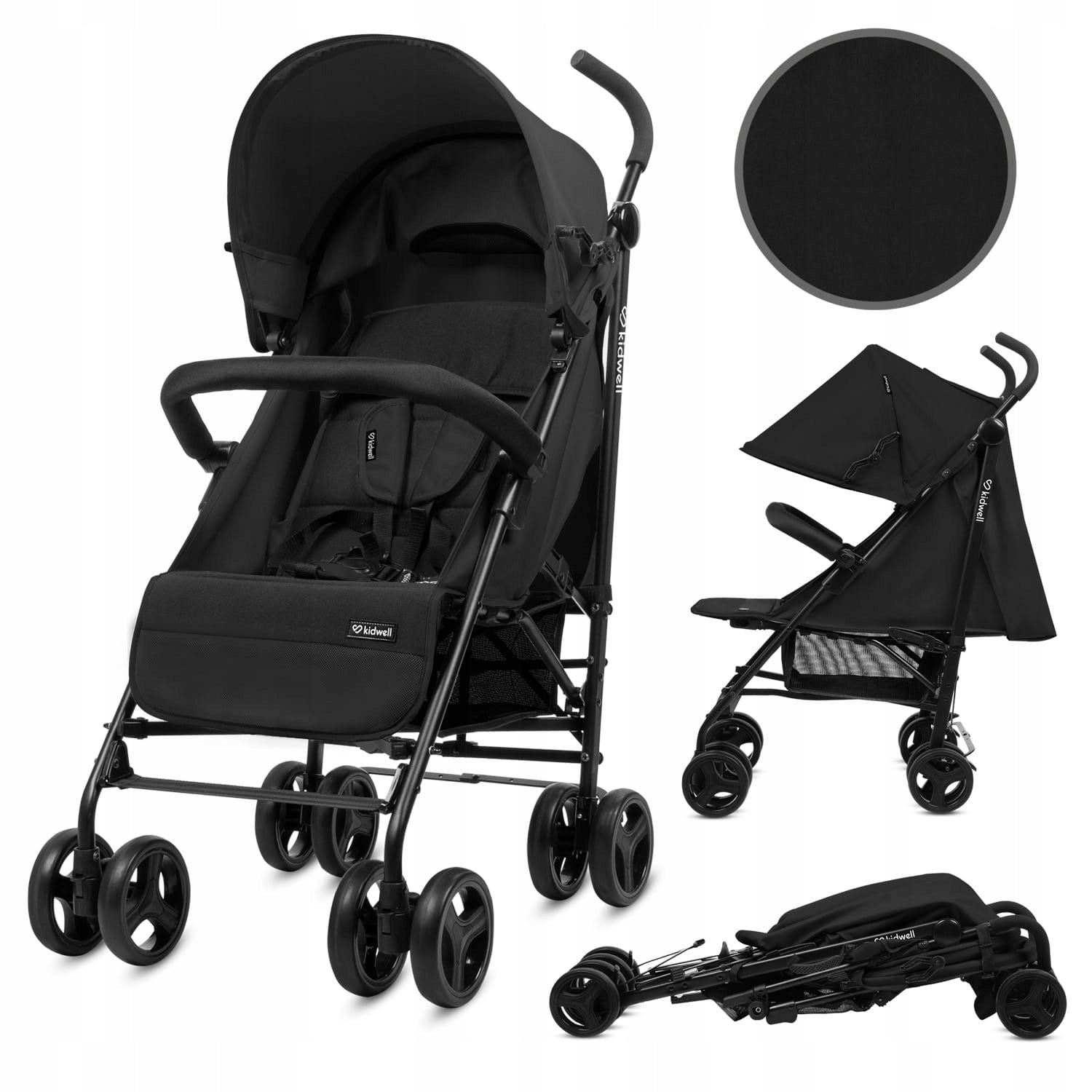 LIGHTWEIGHT STROLLER UMBRELLA KIDWELL QUGAR BLACK