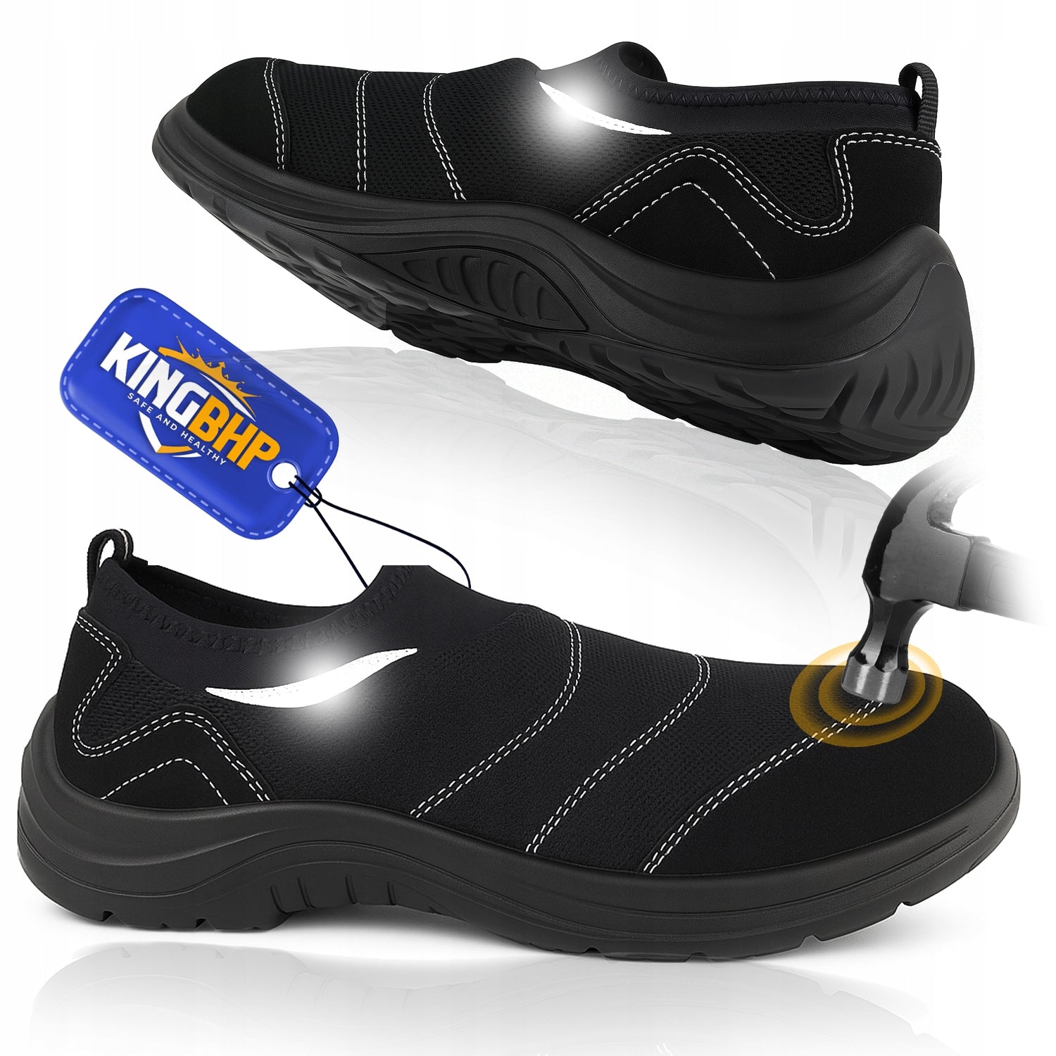 LIGHTWEIGHT Work Shoes SAFETY SHOES S1P SLIP-ON mesh