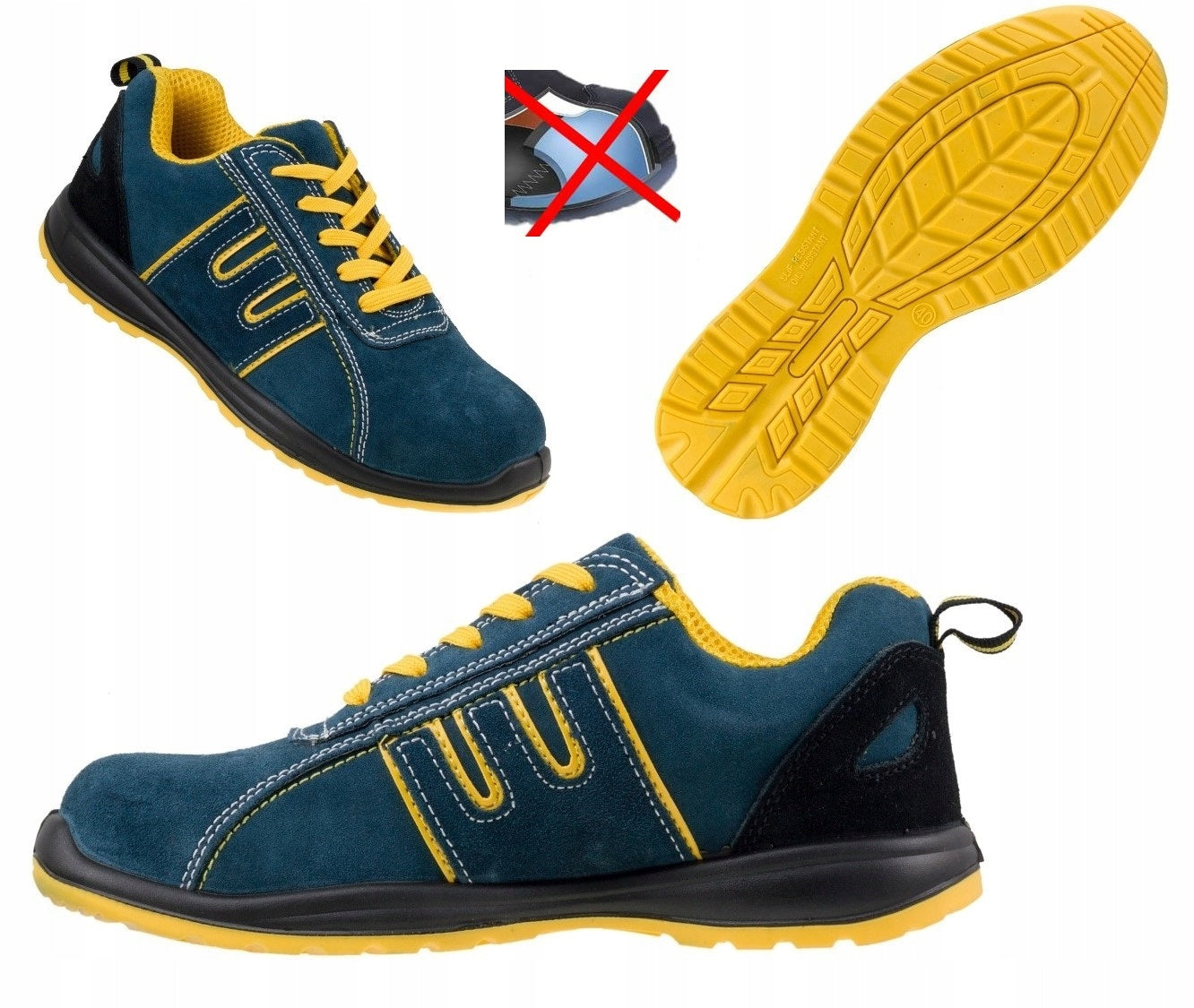 LIGHTWEIGHT work shoes WITHOUT LIFT 212 OB leather suede 43