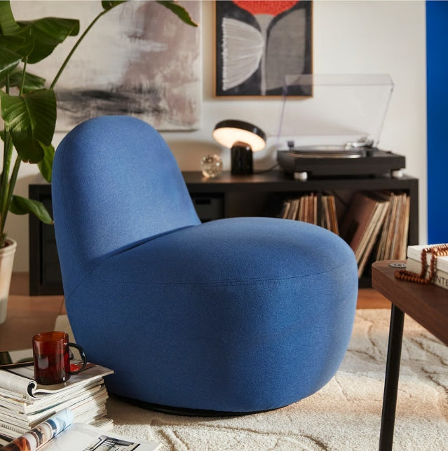 LILLESÄTER Swivel chair, Gunnared navy blue Packaging status original