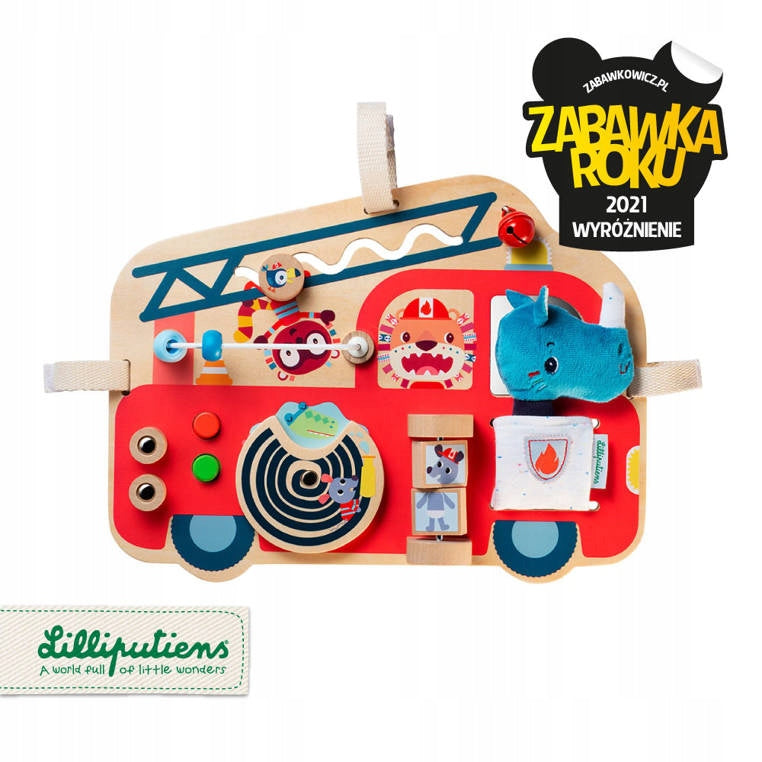 Medinė veiklos lenta Ugniagesių automobilis Lilliputiens