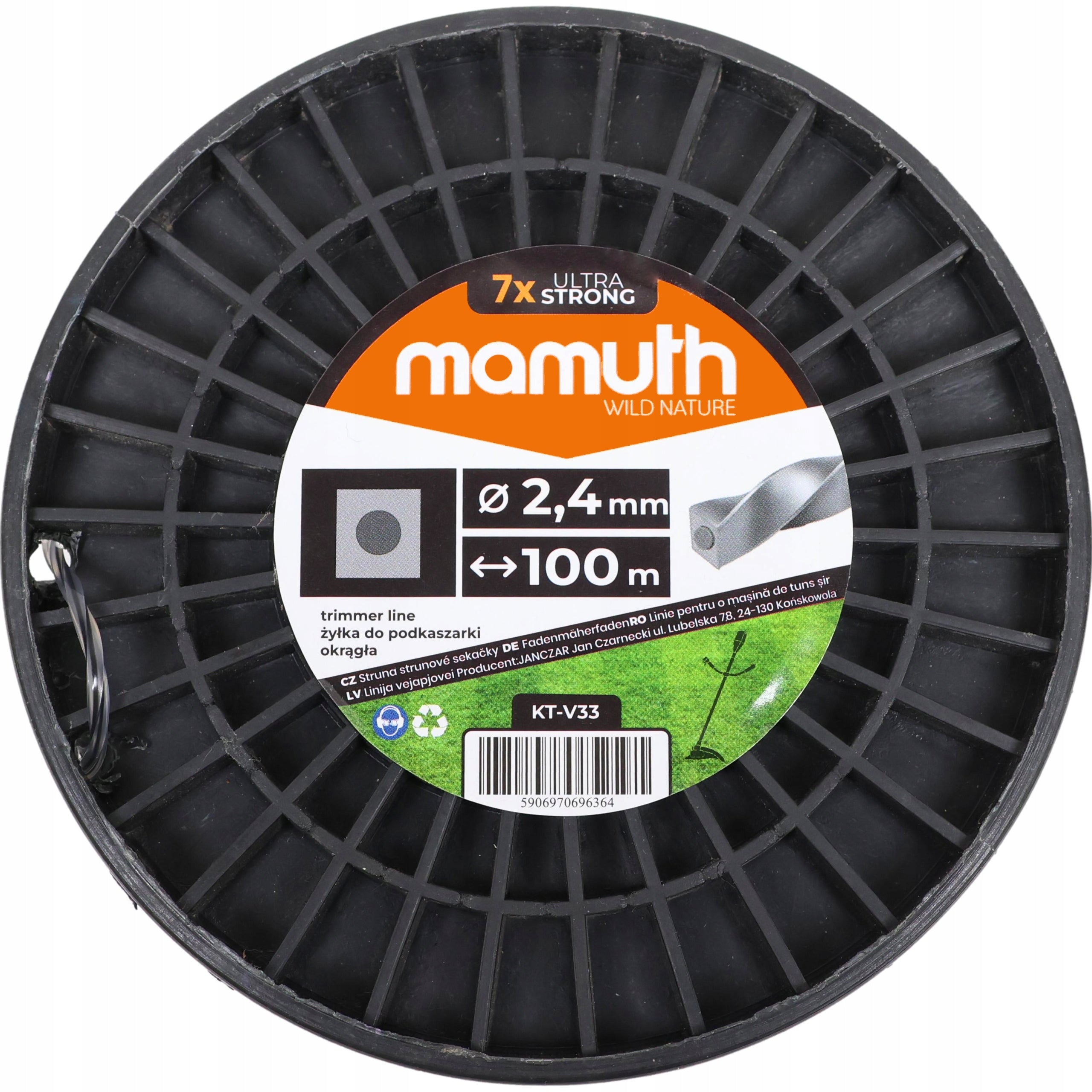 LINE FOR SCYTHE TRIMMER SQUARE CURLY REINFORCED STRONG MAMUTH Length 100 m