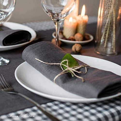LINEN NAPKINS HYGGE GREY FOR TABLE 100% LINEN 32X32 CM 4 PIECES FOR HOME Manufacturer code Bez marki