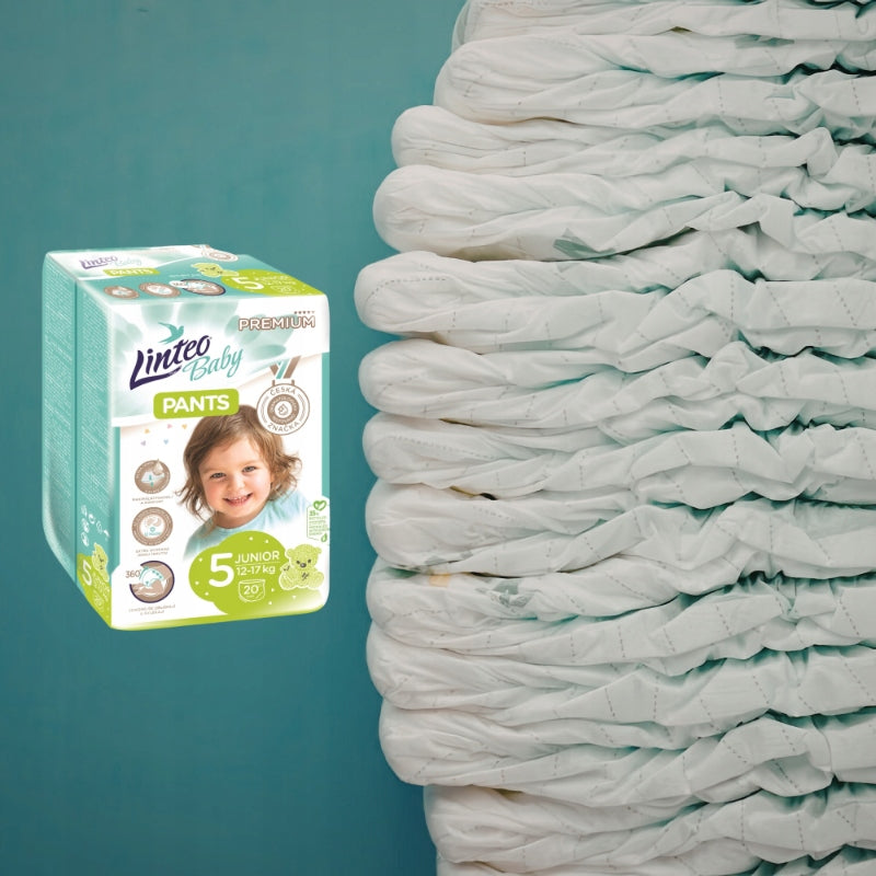 LINTEO Baby Diapers Baby Pants Junior Premium 20pcs. Packaging status original