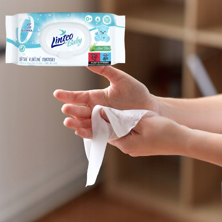 LINTEO Baby Wipes Moisturized Children with Aloe 80pcs.x2 Medical device yes