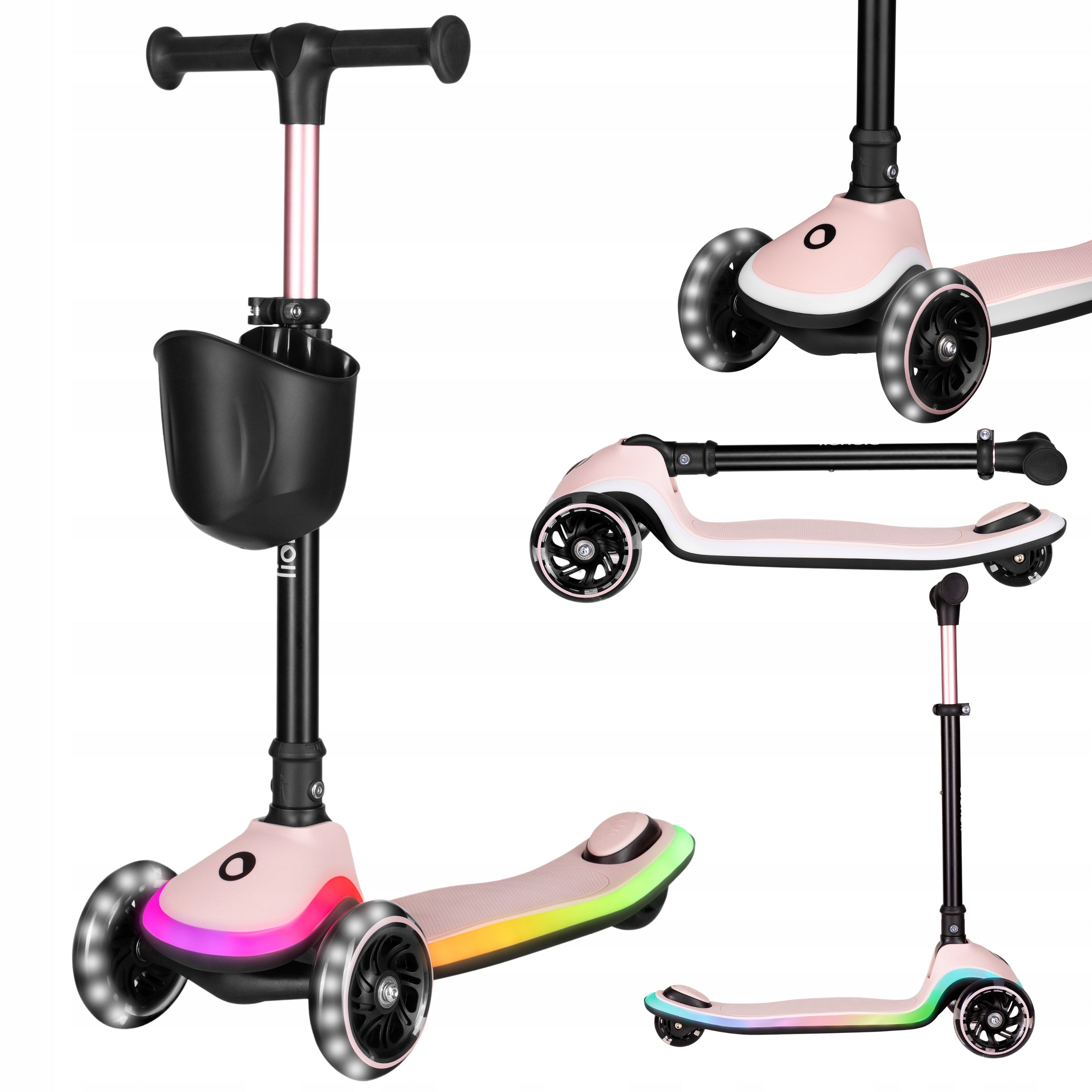 LIONELO MEY TRICYCLE SCOOTER WITH LED BALANCE LIGHTING UP TO 50KG PINK