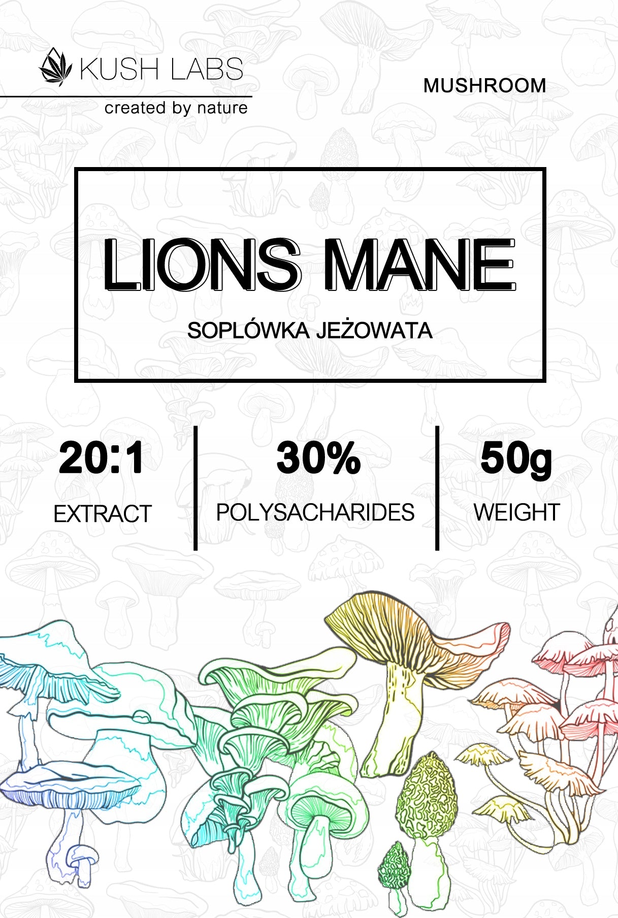 LIONS MANE - Lion's Mane | EXTRACT 20:1 | 50G Packaging status original