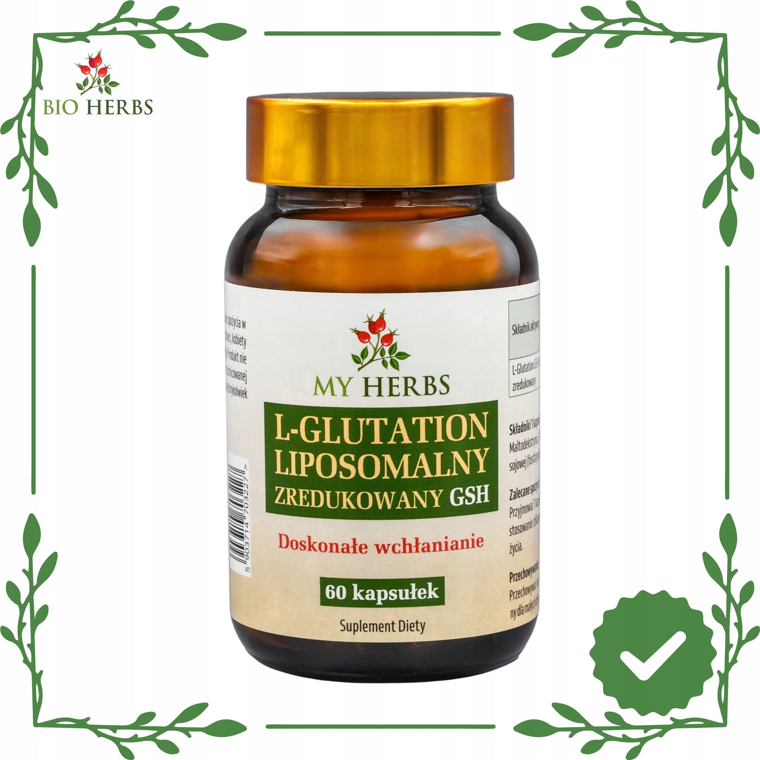 LIPOSOMAL L-GLUTATHIONE REDUCED 60 KAPS EXCELLENT ABSORPTION Medical device no